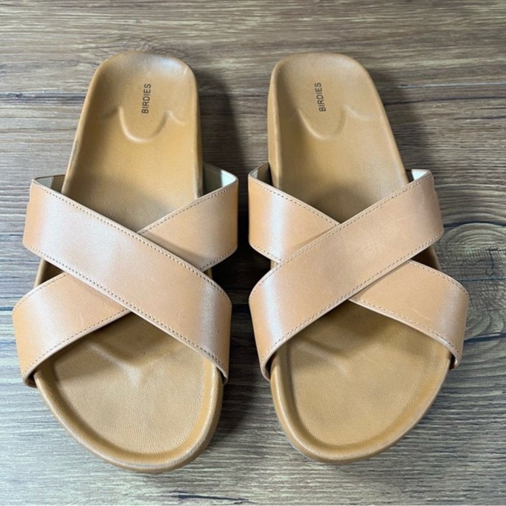 Birdie’s Robin Brown Leather Slides Sandals Women’s Size 8.5 Shoes